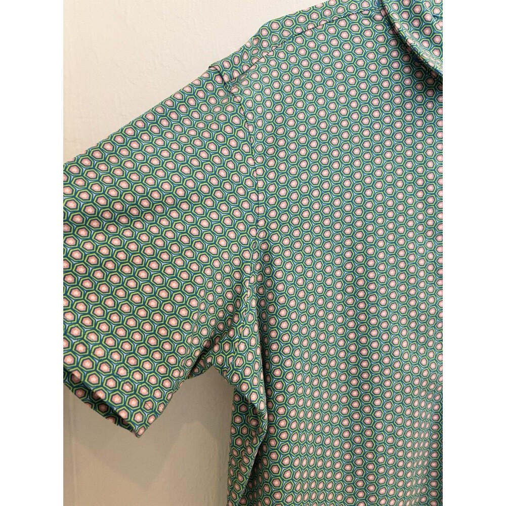 Michael’s Printed Pima Cotton Short Sleeve Performance Full Button Men’s XL Peru - Picture 4 of 9